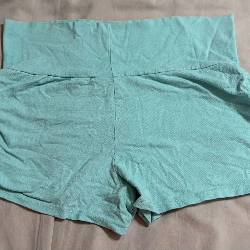 Bobbie Brooks Light Blue High-Waisted Sleep Shorts - Picture 6 of 6